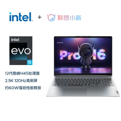 联想笔记本电脑 小新Pro16 2022款 英特尔酷睿i5 16英寸轻薄本(i5-12500H 16G 512G 2.5K 120Hz)