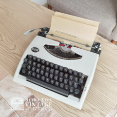 新升级英雄打字机Hero英雄牌打字机机械英文键盘正常使用复古收藏文艺礼物中古旧物米白色