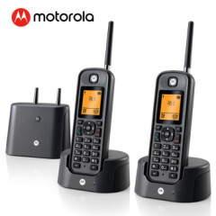 摩托罗拉(Motorola)远距离数字无绳电话机无线座机子母机套装办公家用中英文可扩展别墅定制O202C(黑色)