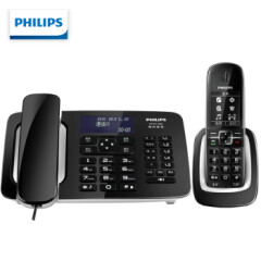 飞利浦（PHILIPS）录音电话机子母机无线座机办公家用中文菜单自动录音DCTG492+黑色