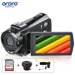 欧达（ORDRO）高清摄像机2.7K家用数码DV手持便携式录像机专业摄录一体摄影机会议课程旅游V17