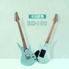 粉色电吉它DX-100烤枫木双摇前卫摇滚专业考级浅绿色