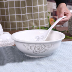 万享1个汤古大碗创意家用陶瓷汤碗可爱吃泡面碗大号个性微波炉专用碗1个9英寸汤古(简爱)