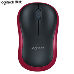 罗技（Logitech）M186无线鼠标对称鼠标商务办公家用鼠标带无线2.4G接收器企业采购黑色红边M186