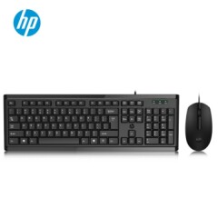 惠普（HP）km10有线USB接口键盘鼠标套装笔记本台式电脑通用办公键鼠套装104键经典商务简约黑色