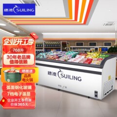 穗凌（SUILING）商用单温大冰柜卧式弧面展示冷柜雪糕丸子冷冻冷藏商用冰箱WD4-768