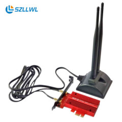 szllwl7265AC无线网卡1200M台式电脑wifi接收器内置pcie无线网卡wifi蓝牙4.2双频电竞游戏网卡增强款红色