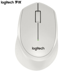 罗技（Logitech）M330 轻音鼠标 无线鼠标 办公鼠标 右手鼠标 带无线微型接收器 白色