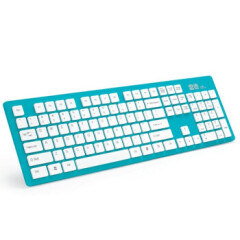 富德 K3无线键盘 轻薄简约时尚办公 台式电脑笔记本朋克键盘 巧克力键盘 单键盘白绿