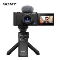 索尼（SONY）ZV-1 Vlog数码相机 4K视频/美肤拍摄/强悍对焦（含手柄+256G卡+原电+R2一拖二小蜜蜂）黑色套装