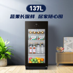海尔（Haier）137升智能家用客厅办公室冷藏柜暖藏冰吧 茶叶饮料蔬果保鲜柜小型酒柜囤货冰箱DS0137K以旧换新