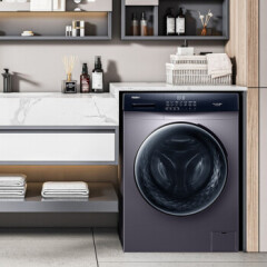 海尔（Haier）滚筒洗衣机 EG100MATE3S 星蕴银 除菌 除螨 一级能效 10公斤