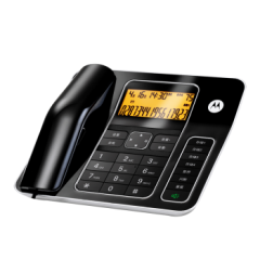 摩托罗拉(Motorola)电话机座机固定电话 办公家用 5米远距离免提 大屏幕 大按键 钢琴烤漆 CT340C(黑色)