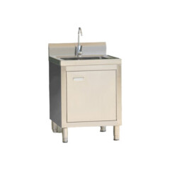 GLBO 商用不锈钢水槽单槽双槽带柜一体洗菜池洗手洗碗池操作台 60*60*80单池加厚款