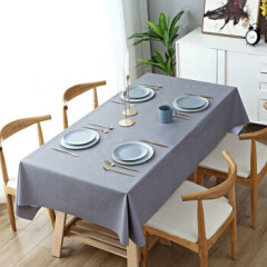 QUATREFOIL桌布防水 pvc防油免洗餐桌布加厚耐高温纹理餐桌垫茶几垫 90×138cm灰色