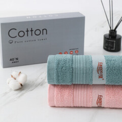 芳恩（Faunen）雅致新疆长绒棉毛巾组合装（2条装）樱粉色+星灰色 LX-LS6361-2 
