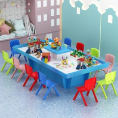商用游乐场游戏桌儿童沙盘沙桌160*120*50cm蓝色