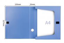 得力 5683 A4档案盒 资料夹收纳大塑料文件盒 背宽55mm 蓝色 12只/中箱 36只/件 

