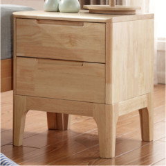 中伟实木柜床头柜卧室家具原木色欧式柜子简约风格小型床头柜收纳柜