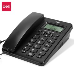 得力（deli)电话机座机 固定电话 办公家用 来去电查询 可接分机 13606黑 一年质保
