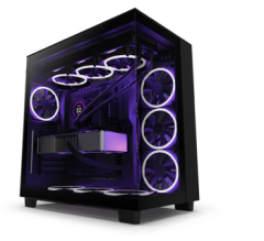 NZXT H9 FLOW 台式电脑机箱黑色 双腔设计 海景房机箱ATX电脑主机箱双面透明电竞水冷游戏机箱 送货上门包安装
